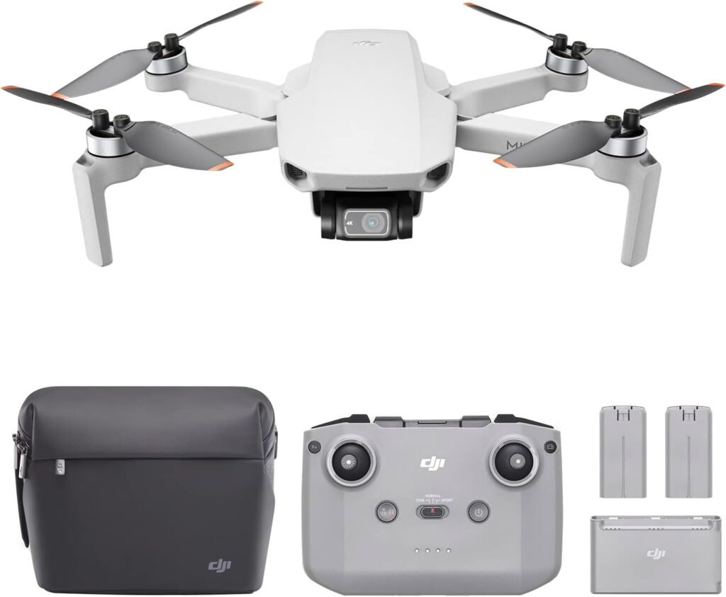 DJI Mini 4K, Drone with 4K UHD Camera for Adults, Under 249 g, 3-Axis Gimbal Stabilization, 10km Video Transmission, Auto Return, Wind Resistance, 1 Battery for 31-Min Max Flight Time | 4k/30fps Video, 3-Axis Gimbal, 4× Digital Zoom, O2 10 Km Transmission