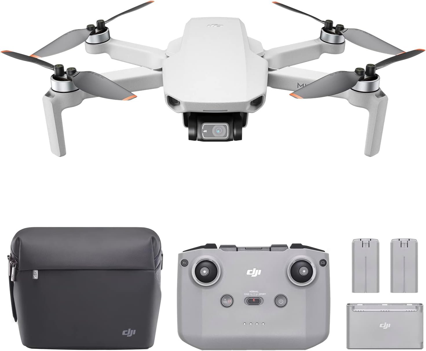 DJI Mini 4K, Drone with 4K UHD Camera for Adults, Under 249 g, 3-Axis Gimbal Stabilization, 10km Video Transmission, Auto Return, Wind Resistance, 1 Battery for 31-Min Max Flight Time | 4k/30fps Video, 3-Axis Gimbal, 4× Digital Zoom, O2 10 Km Transmission