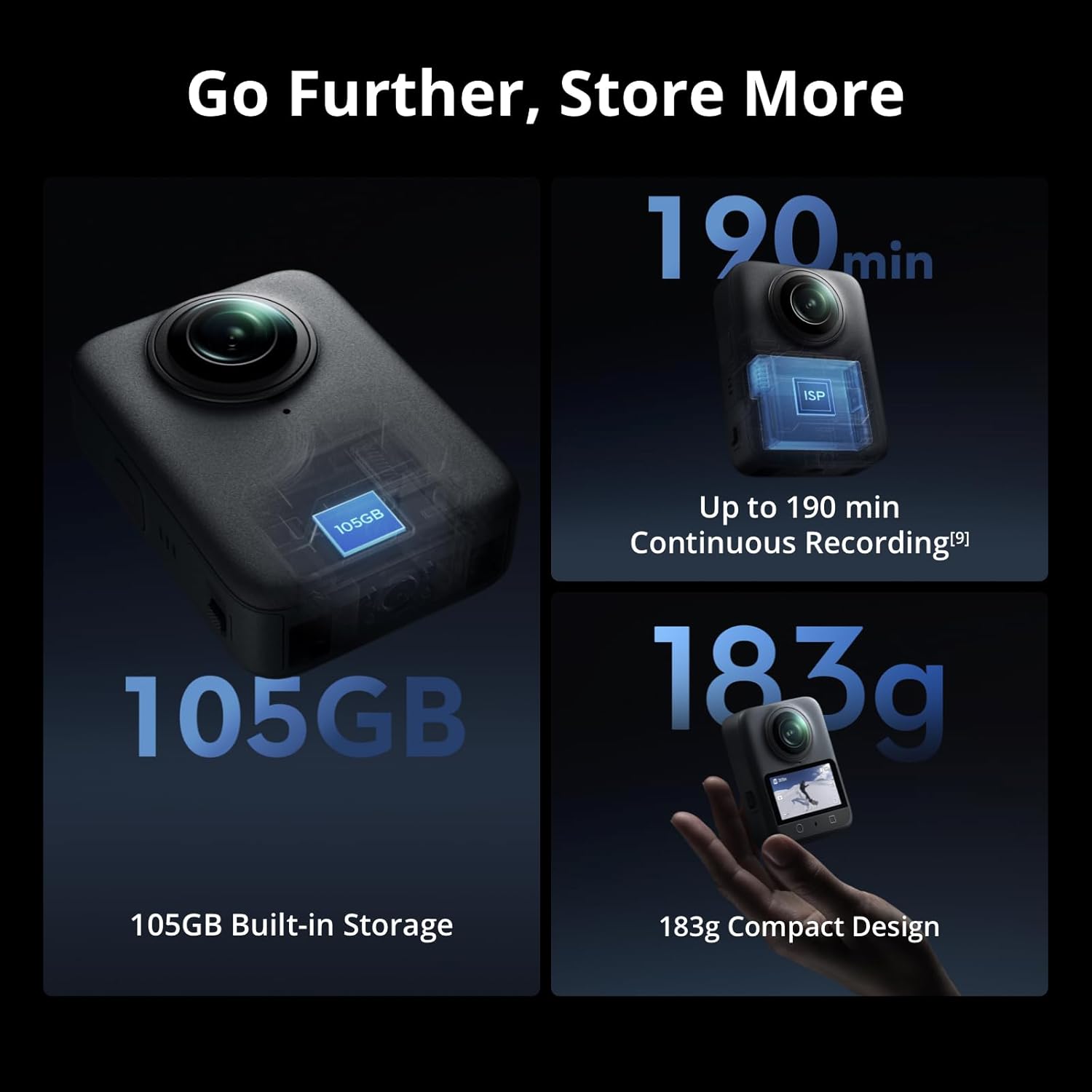 DJI Osmo 360 Essential Combo, 360 Action Camera | 1-Inch 360° Imaging, Native 8K 360° Video, 4K/120fps & 170° Boost Video, 1.2m Invisible Selfie Stick Kit - Image 6