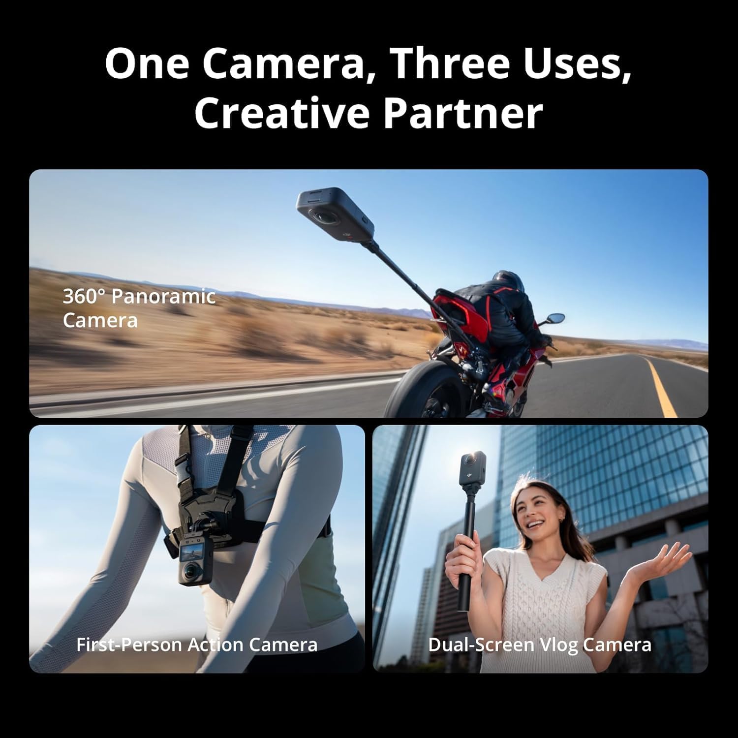 DJI Osmo 360 Third-Person Helmet Combo, 360 Action Camera | 1-Inch 360° Imaging, Native 8K 360° Video, 4K/120fps & 170° Boost Video, Third-Person POV Helmet Mount Kit - Image 8