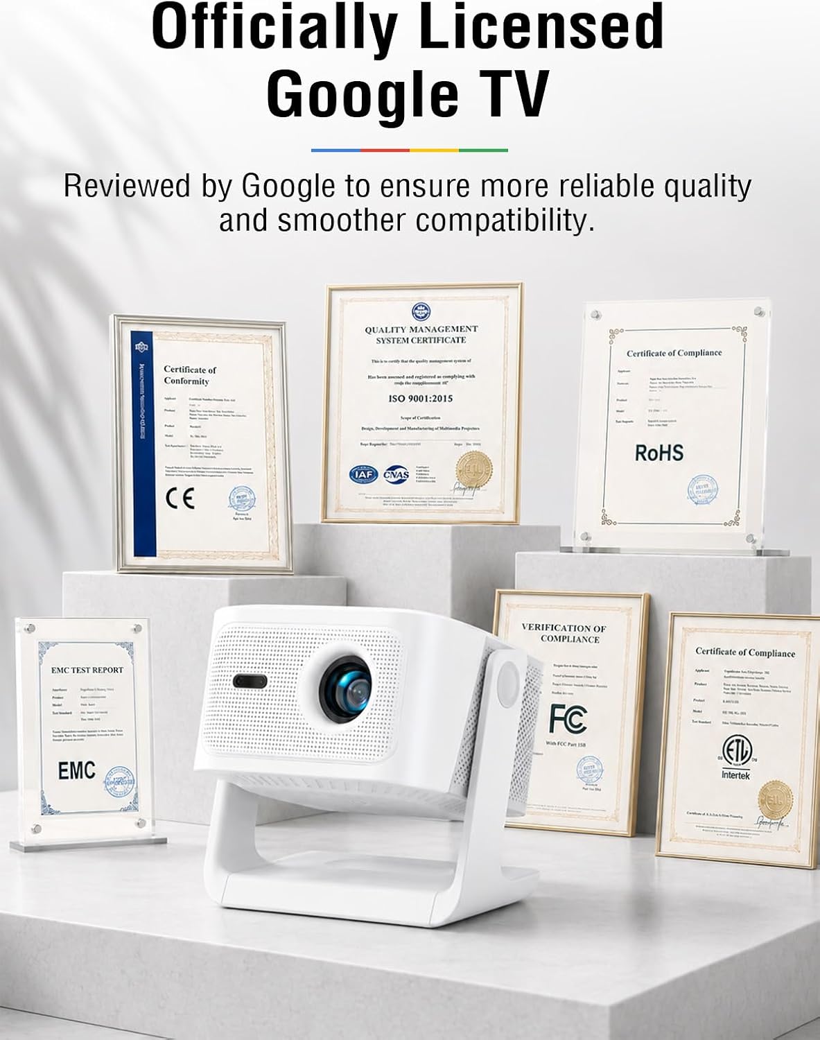 【Official Licensed Google TV】4K Smart Projector with WiFi and Bluetooth, VOPLLS Outdoor Projectors with Dolby/Auto Focus, Portable Movie Phone Wireless Gaming Wifi Proyector for Bedroom/Home/Celling - Image 9
