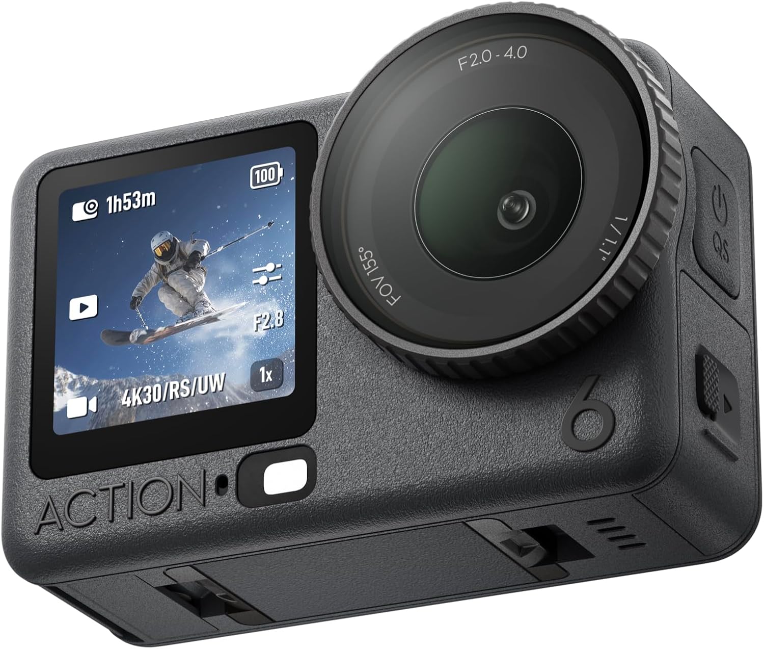 DJI Osmo Action 6 Enhanced Combo, 8K Waterproof Action Camera with 1/1.1" Square Sensor, Variable Aperture of f/2.0–f/4.0, Extended Battery Life with 2 Batteries, 1.5m Extension Rod, Battery Case - Image 2