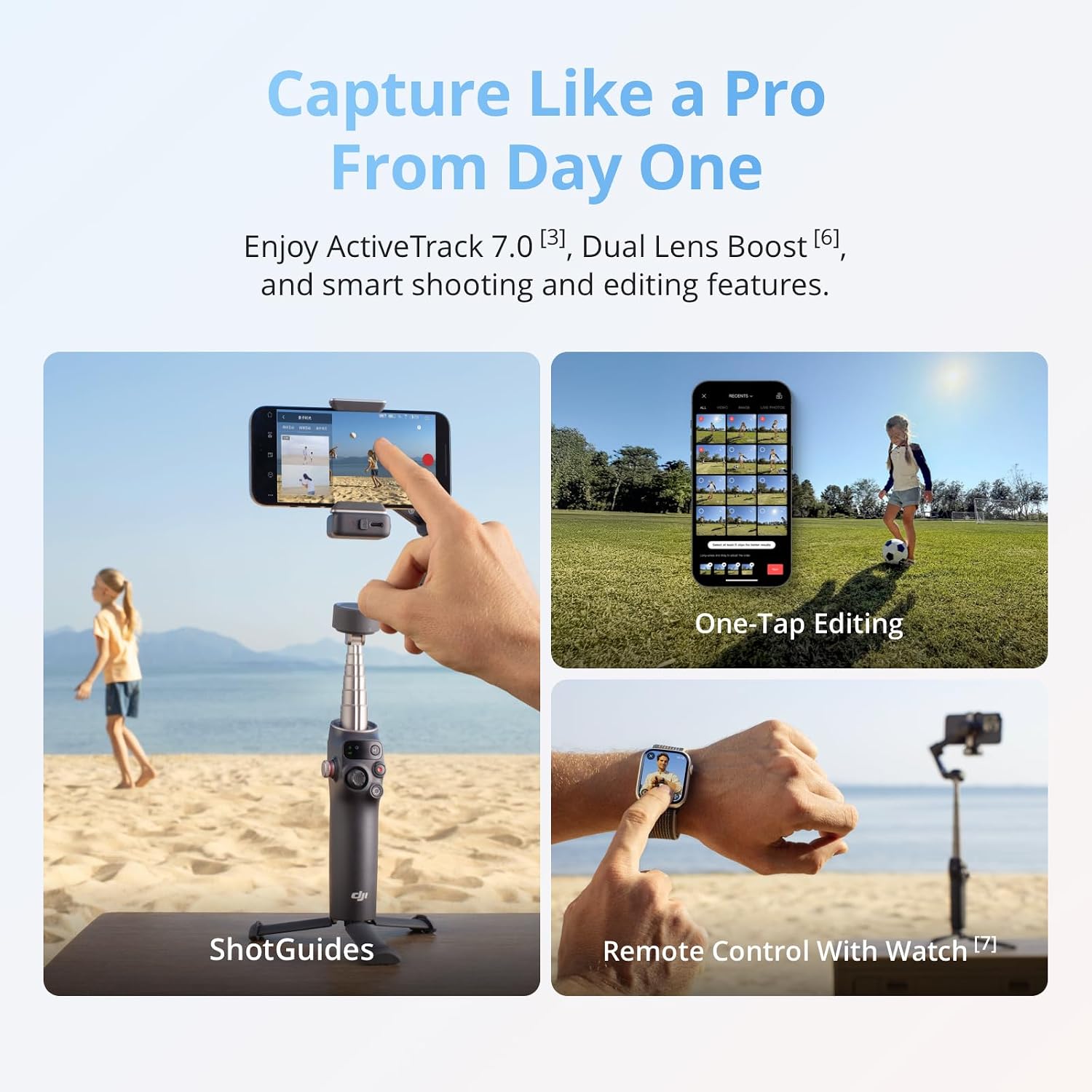 DJI Osmo Mobile 8 Advanced Tracking Combo Gimbal Stabilizer for Phone, AI Native Tracking with Audio & Lighting, 360° Pan Rotation, Built-in Extension Rod & Tripod, 10h Battery, Extension Rod - Image 8