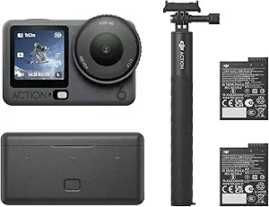 DJI Osmo Action 6 Enhanced Combo, 8K Waterproof Action Camera with 1/1.1" Square Sensor, Variable Aperture of f/2.0–f/4.0, Extended Battery Life with 2 Batteries, 1.5m Extension Rod, Battery Case - Image 5
