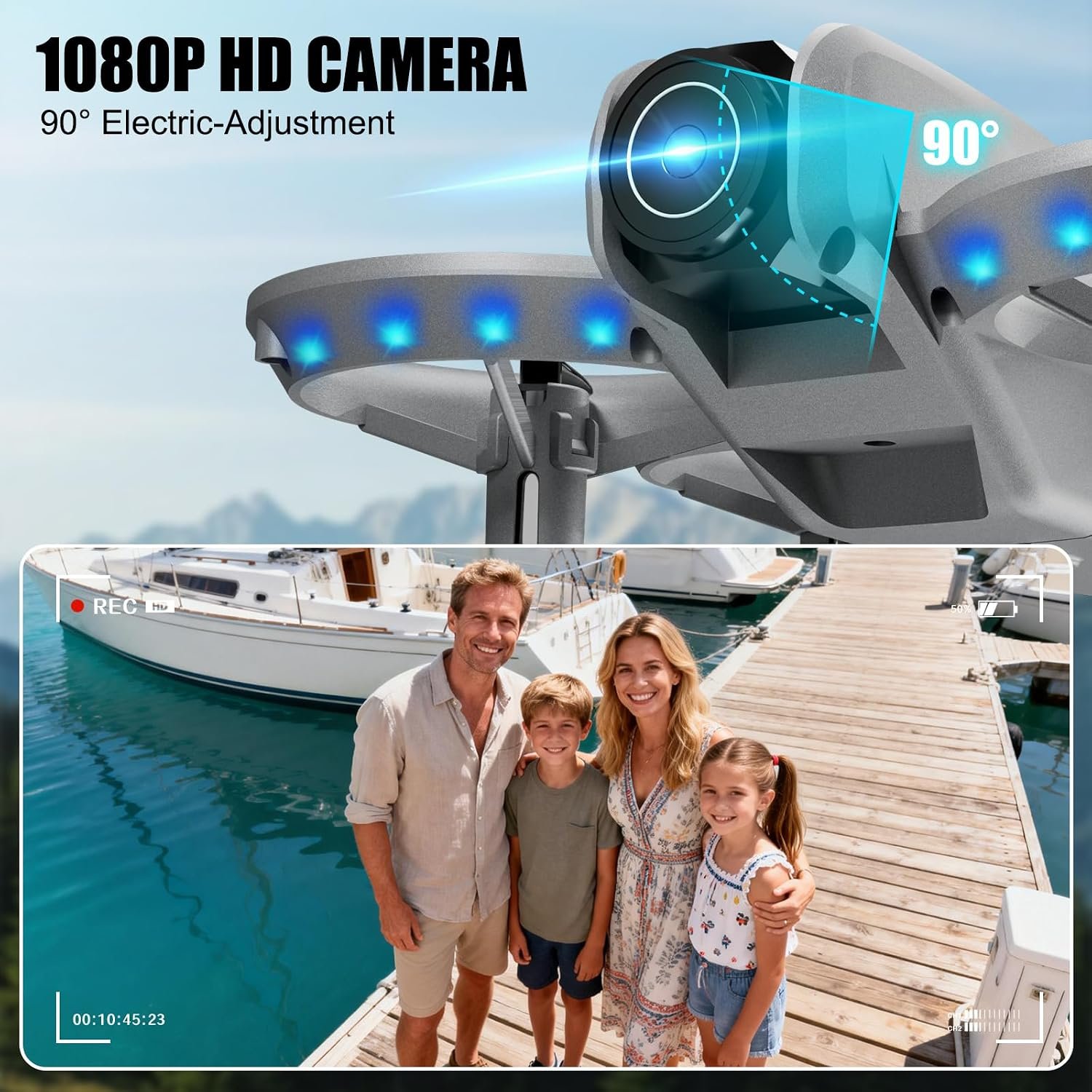 Drone with Camera 1080HD, Features One Key Takeoff/Landing, Altitude Hold, Headless Mode, 3D Flips, Trajectory Flight,3 Speed Modes, Easy to Fly for Beginners - Image 2