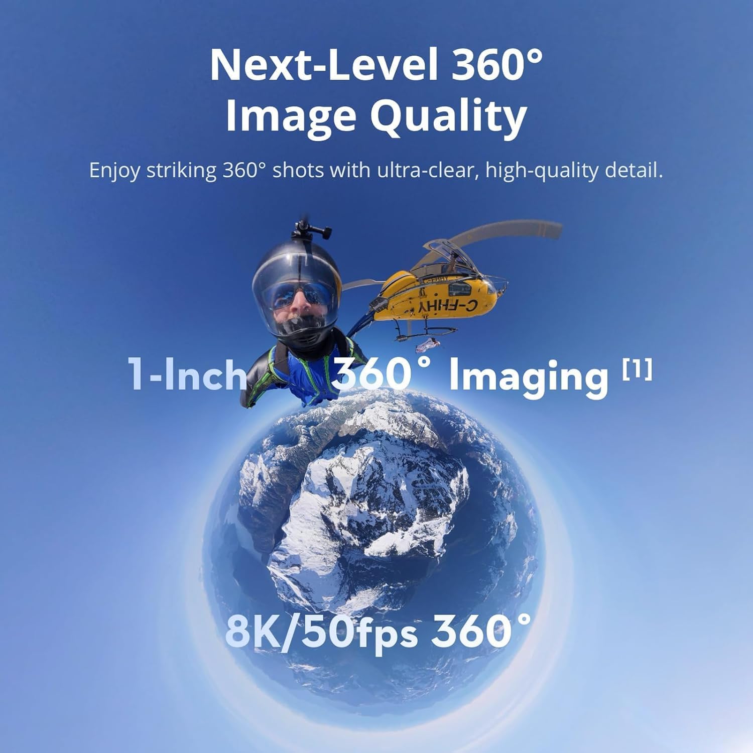 DJI Osmo 360 Third-Person Helmet Combo, 360 Action Camera | 1-Inch 360° Imaging, Native 8K 360° Video, 4K/120fps & 170° Boost Video, Third-Person POV Helmet Mount Kit - Image 3
